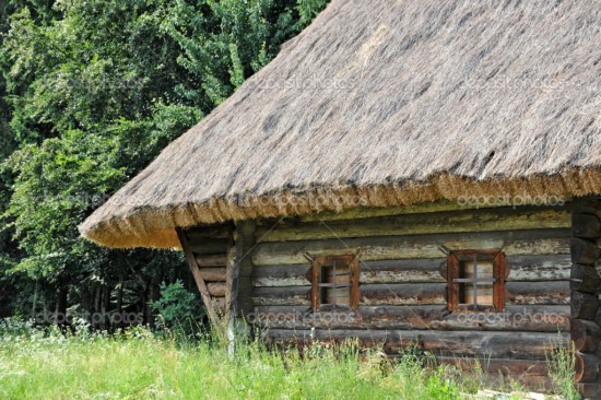 Ancient hut with a straw roof